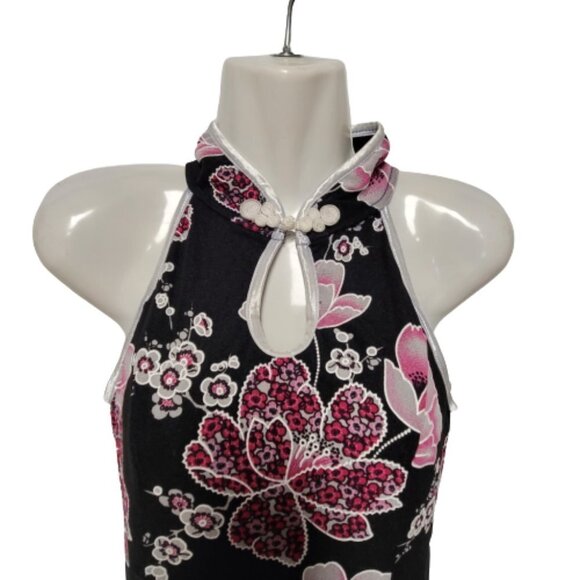 Chinese Mandarin Collar Dress Chinese Cheongsam Style Sleeveless- Size S/M - Picture 6 of 14